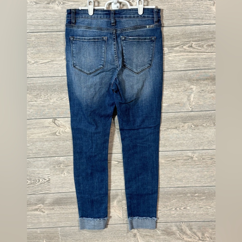 KanCan size 7/27, cuffed, ankle, skinny, distressed, high-rise denim - Picture 4 of 9